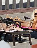 Busty Courtney Stodden Sunbathing In Bikini Braless