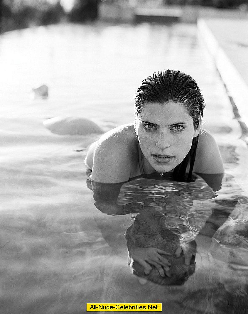 Lake Bell posing naked under water photoshoot